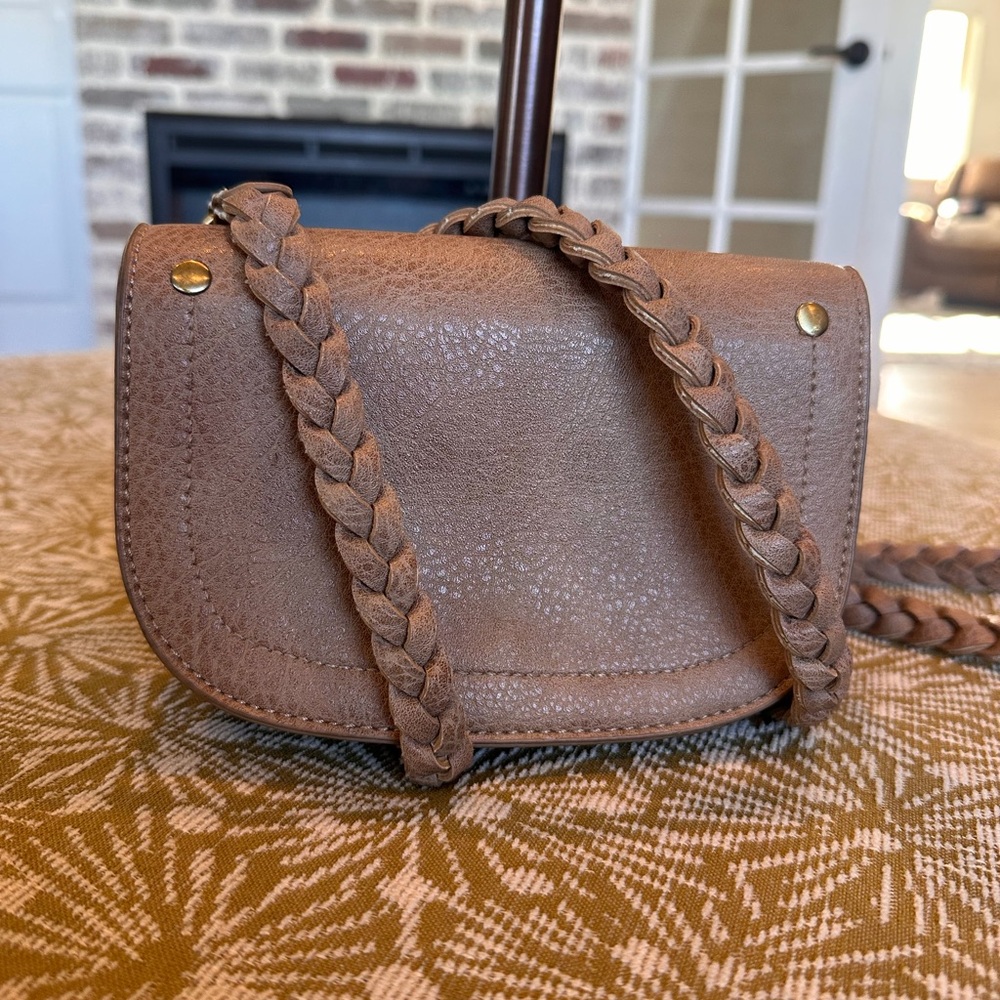 Anthropologie brown leather crossbody